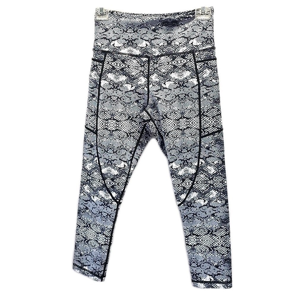 Zyia Active Snakeskin Leggings Size 4 Cropped High Rise Workout Pants Athleisure